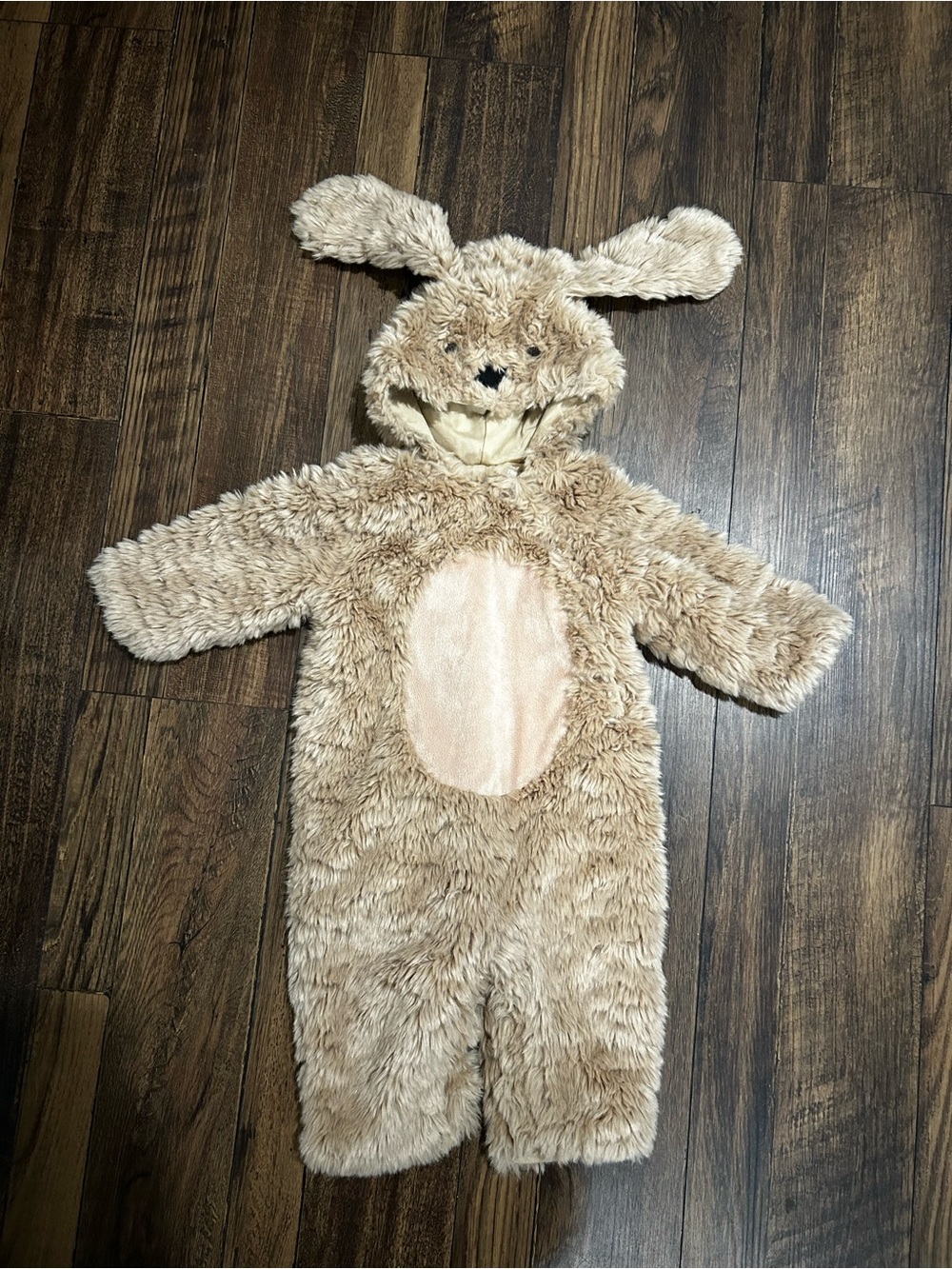 Pottery Barn Kids Cream Tan Plush Dog/Puppy Costume with Hooded Ears 6-12 months